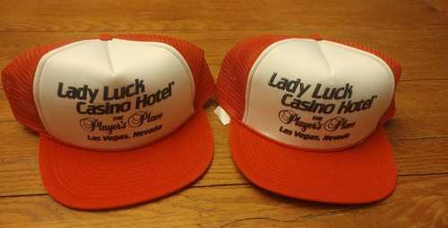 2 Lady Luck Casino Hotel Hats The Players Place Las Vegas Nevada Trucker hat Red - Picture 1 of 4