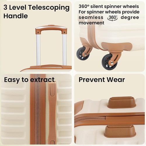 New Suitcase Trolley Carry On Hand Cabin Luggage Hard Shell Travel Bag Lightw... - Picture 5 of 7
