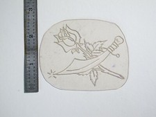 vtg 1960s 70s Tattoo Flash acetate stencil Dagger and Rose v2 KN1