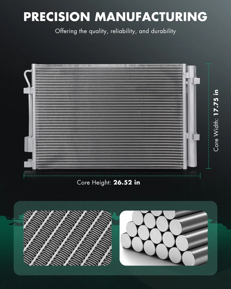 Aluminum A/C Condenser 3979 For 2012-2013 Hyundai Accent Veloster Kia Rio 1.6L - Image 2 of 4