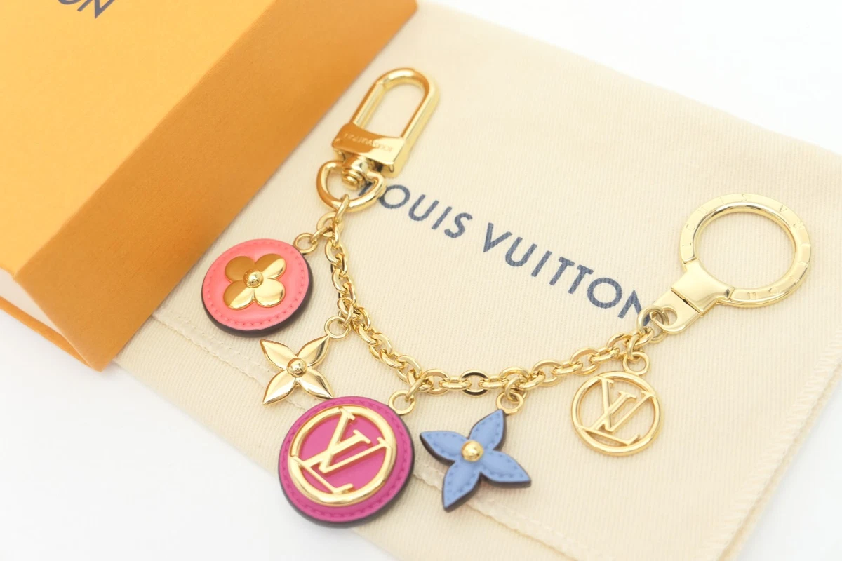 Louis Vuitton Authentic Metal Chain Preppy Flower Key Chain Bag Charm Auth  LV