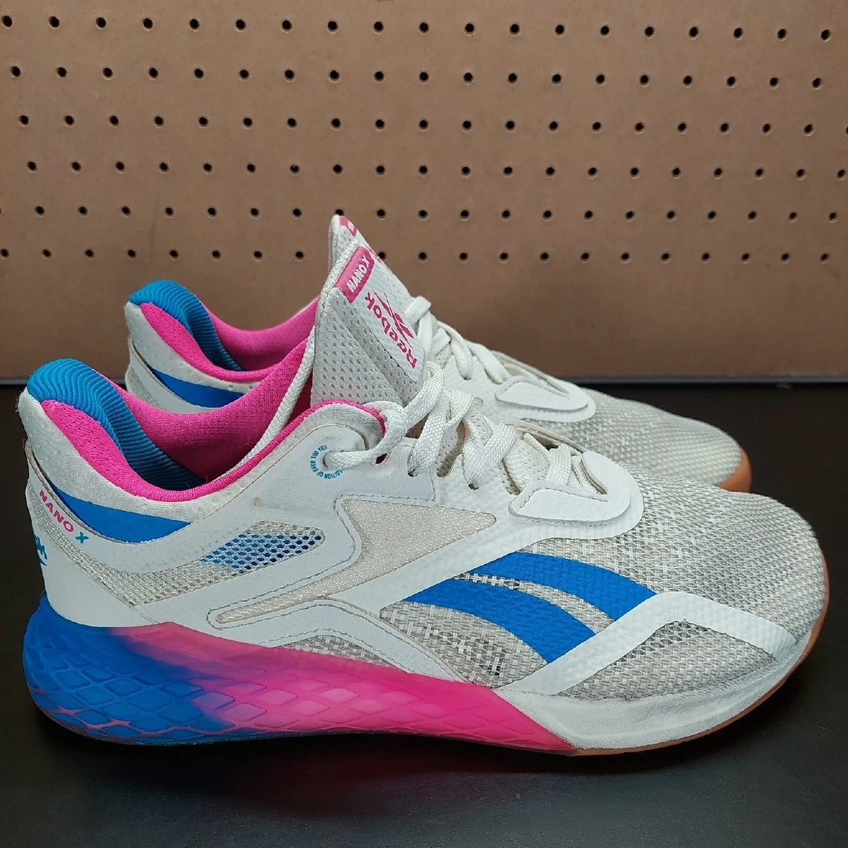 Reebok Crossfit Nano X Women Size 8 - White Pink Blue | eBay