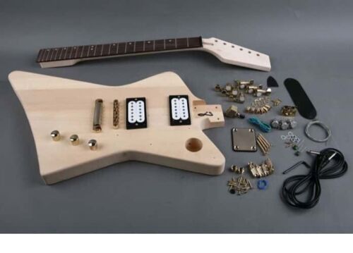 SWAMP DIY Build Your Own Electric Guitar Kit Explorer Style All Parts Pickups - Picture 2 of 4