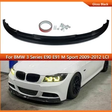 For 2009-12 BMW E90 E91 328i 335i M Sport Front Bumper Splitter Lip Gloss Black