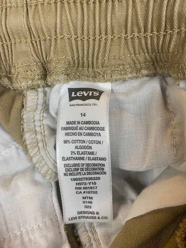 Lot Of 2 Levi’s Boys Pants Size 14 And Shorts Size 16 Khaki/Tan - Picture 11 of 13
