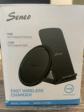 Seneo Fast Wireless Charger Pad and Stand for Apple/Samsung Devices 2 in 1 Pack