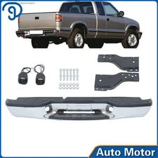 Chrome Steel Rear Bumper Assembly Suit For GMC Sonoma/Chevy S10 Truck 1998-2004