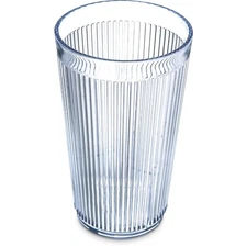 Stackable Plastic Tumbler with Ribbed Texture 12.5 Ounce Clear Cup for