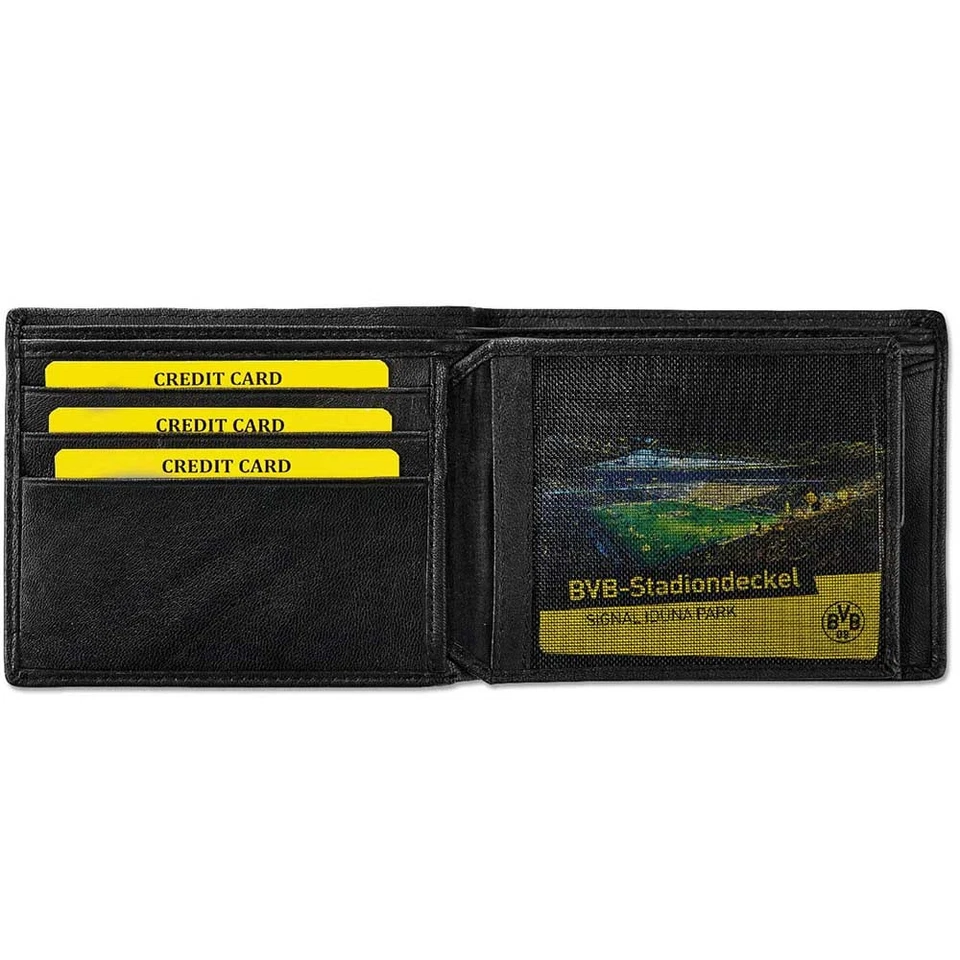 BVB Geldbörse Borussia Dortmund Portemonnaie Geldbeutel Logo schwarz Fanartikel - Bild 4 von 4