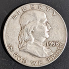 A Silver Benjamin Franklin Half Dollar from 1958  D-Mint! — photo 1