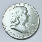 1956  FRANKLIN HALF DOLLAR, 90% SILVER EXTRA FINE DETAILS #9924
