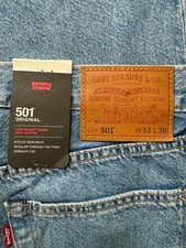 Levi's Premium 501 Original Men's Lightweight Straight Jeans W33 L30 Medium Wash