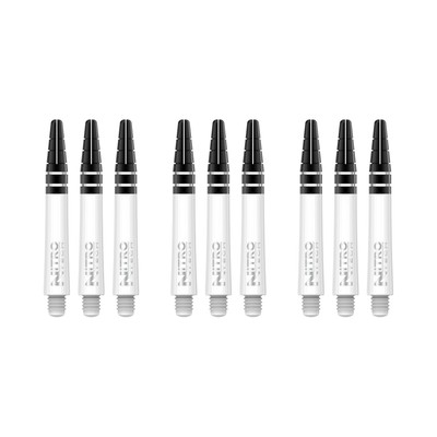 RED DRAGON Nitrotech Short Vorbauten SOLID WHITE 3 Sets pro Packung (insgesamt 9 Vorbauten)