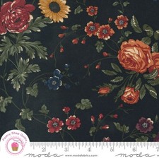 Moda DAISY LANE 9760 19 Black Mulch Floral KANSAS TROUBLES Quilt Fabric