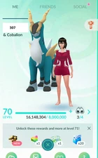 Pokémon Acc Go Lv70 ⭐️No Team ⭐️10.2M Stardust ⭐️3 Legendary ⭐️160 Shiny⭐️2016