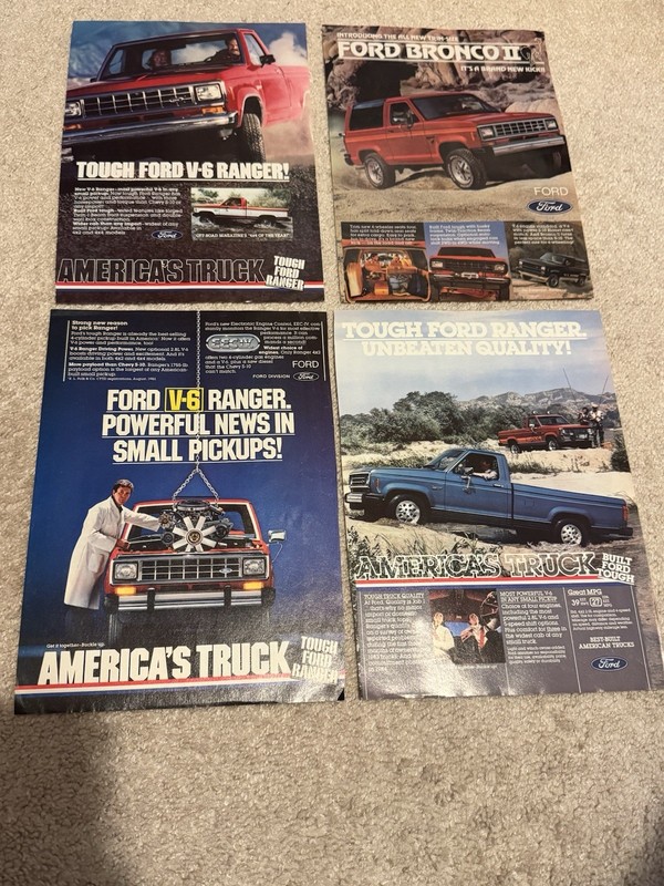 1980’s Ford Truck Ads Bronco Ranger Aerostar Van F-series 10+ Advertisements Lot