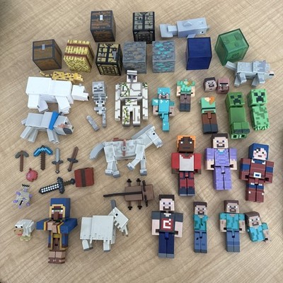 minecraft and minecraft dungeons action figure and accessories lot large