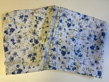 Enjoy Home King Size Pillow Cases 2 White W/Purple Floral Print Poly Good Con.