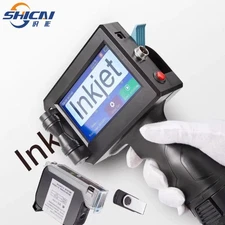 Chipless handheld inkjet printer prints production date text barcode number