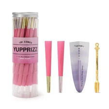 Pre Rolled Cones Rolling Paper 1 1/4 Size | 100 Pack | Natural Pink Rolling P...