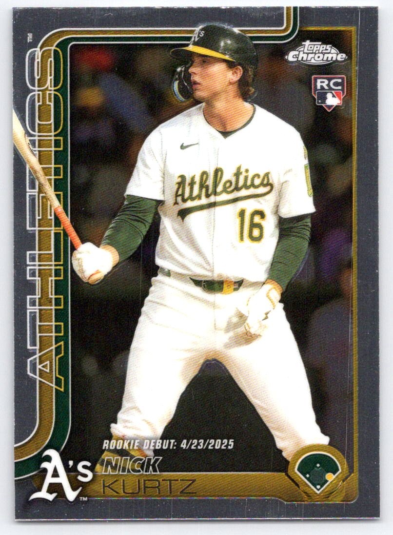 Nick Kurtz #USC180 Baseball Cards 2025 Topps Chrome Update trading card — raw and PSA graded price guide
