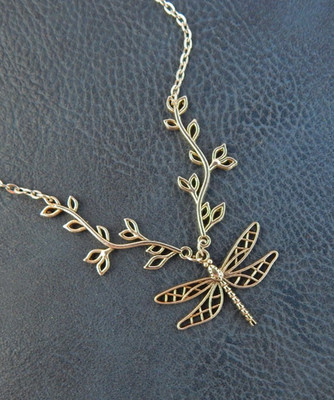 Dragonfly Pendant Necklace Silver Chain Handmade New Branch Connectors