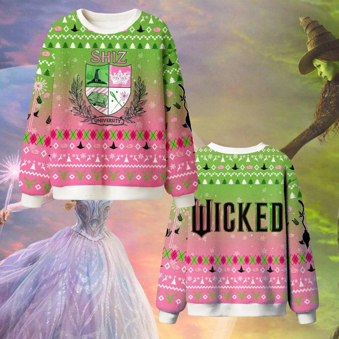 Wicked Ugly Christmas Sweater, Defy Gravity Shirt, Good Witch Bad With Sweatshi
