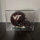 BRUCE SMITH Signed Mini Helmet With COA Virginia Tech Hokies