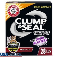 Clump Seal Cat Litter Multi-Cat Odor Control 28lb Dust Free Clumping Pebbles New