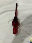 Vintage Blenko Or Empoli 8” Red Glass Decanter Stopper Only No Chips Estate Find