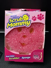 SPECIAL EDITION Scrub Mommy Scrubber +Sponge Pet Shapes Pink Kitten CAT rare
