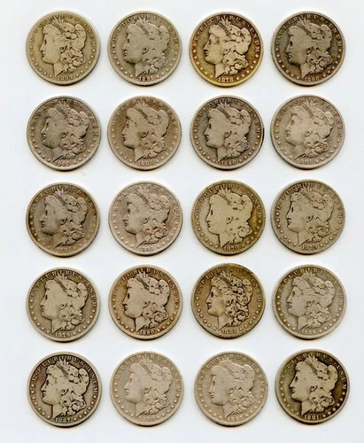 20 x Morgan Silver Dollar $1 Mixed Date Roll - Good