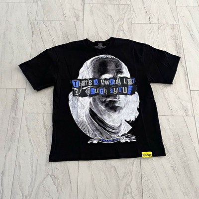 Trapstar Men's L Black Graphic Logo Benjamin Franklin Crew Neck T-Shirt