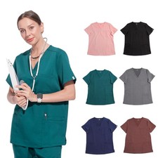 V-Neck Women Nurse Uniform Suit Women Medical Scrubs Top and Pants Super Soft US