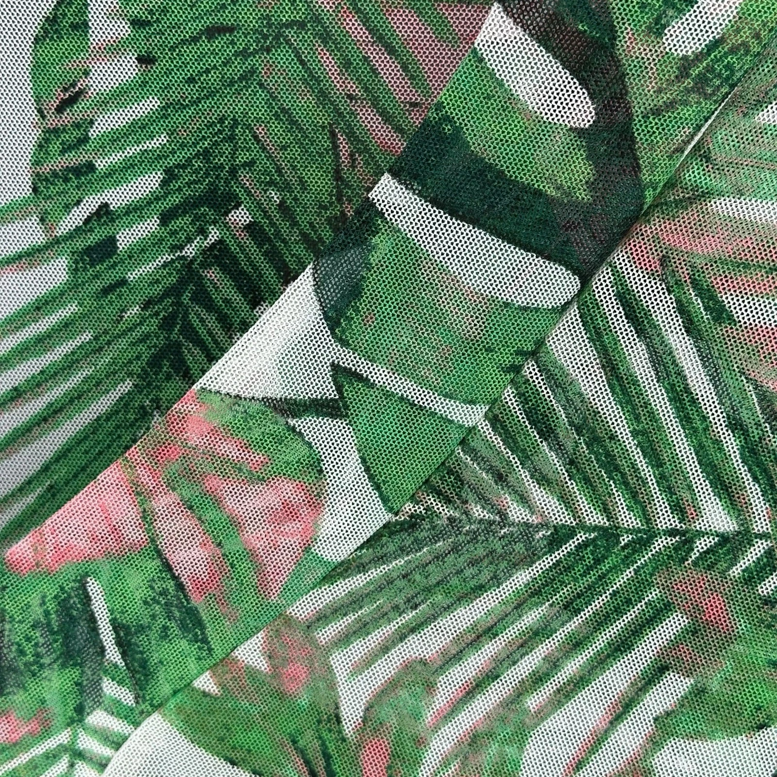 SANTE GRACE VETEMENTS verde rosa tropicale maglia trasparente caftano oversize