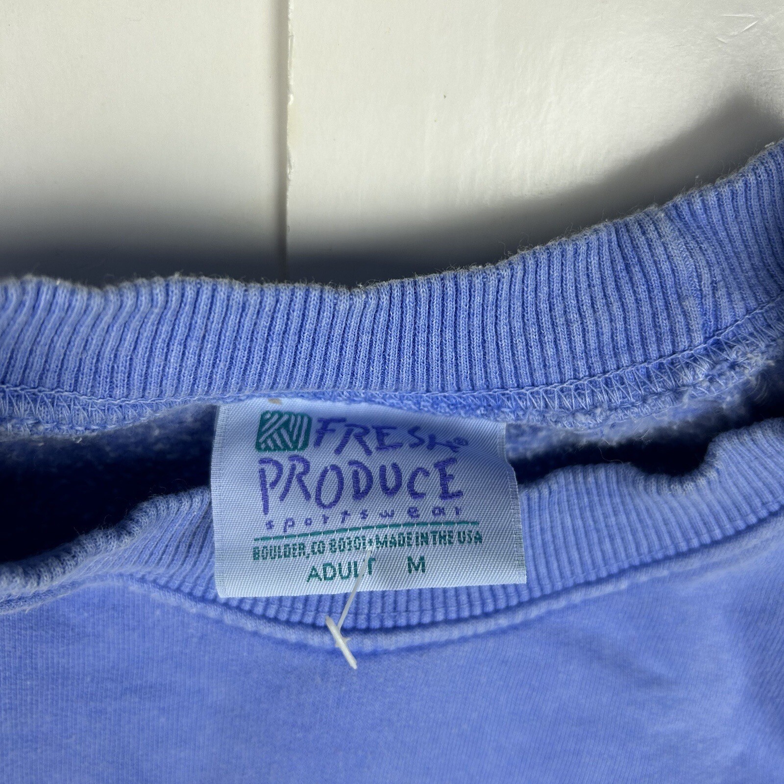 Vintage 90s Fresh Produce Sportswear Crewneck Sweatshirt Flowers Purple