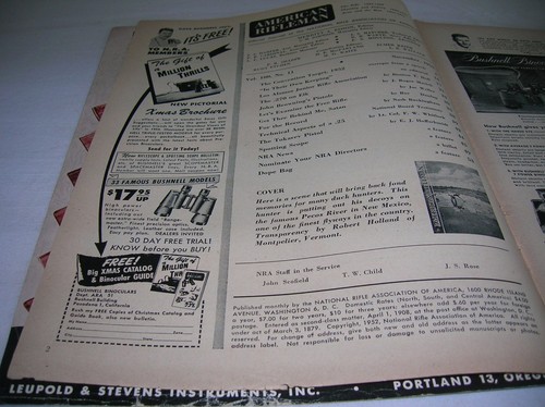 Vintage AMERICAN RIFLEMAN Magazine, NOVEMBER 1952 Acceptable Condition - Picture 3 of 4