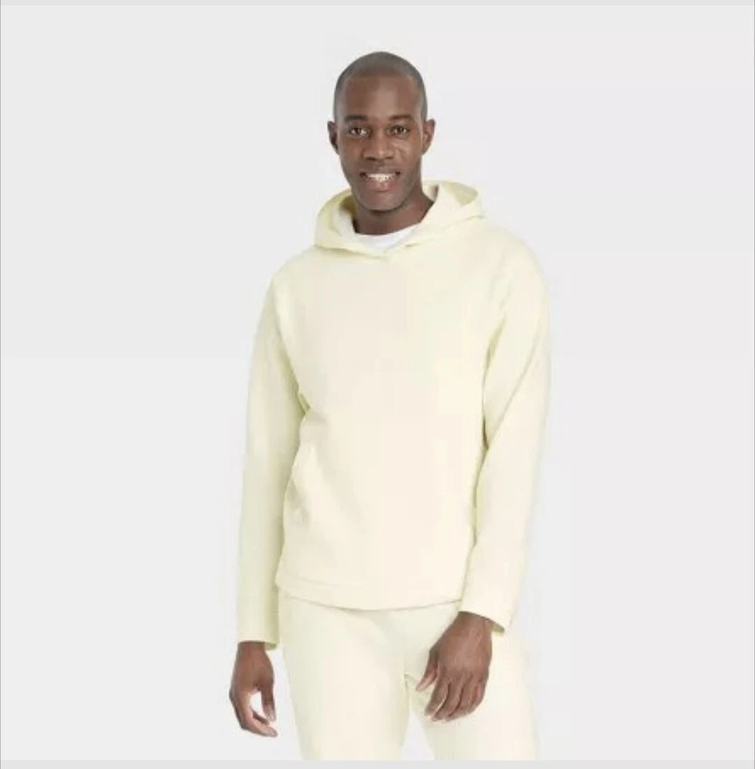 Men's Textured Knit Hoodie - All in Motion - Yellow