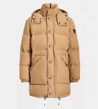 Polo Ralph Lauren Men's Removable Hood Wool-Blend Down Jacket Long Heavy Coat