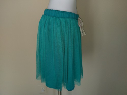 Disney Tutu Princess Skirt Turquoise Aqua Layer Sheer Tulle Glitter Bow Large - Picture 6 of 12
