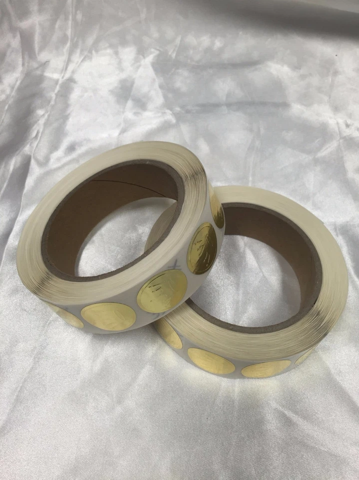 Hallmark Embossed Gold Foil Seals 1" Diameter Gold Crown 1000 Sticker Roll - Image 3 of 4