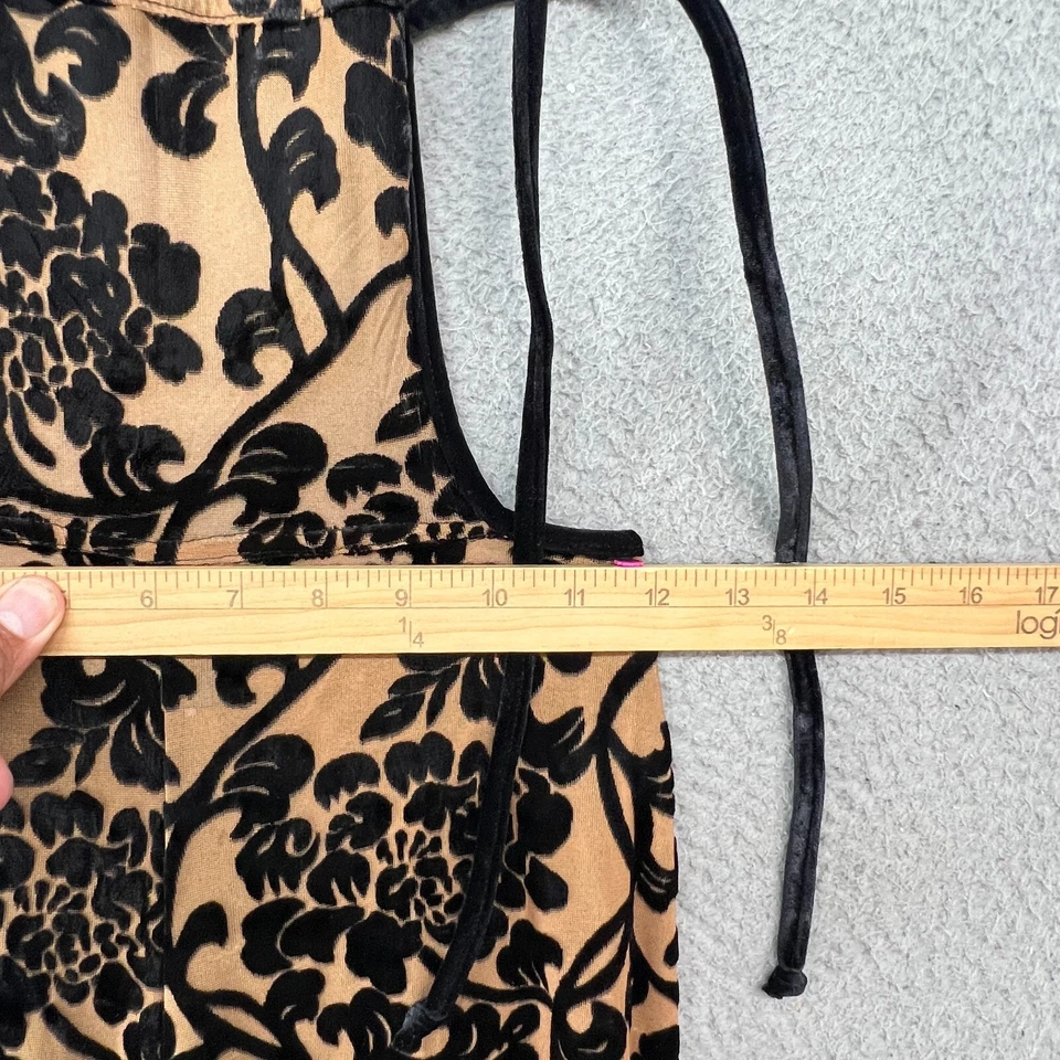 Vintage Continental NYC Halter Jumpsuit Womens Small Y2K Burnout Velvet Floral - Image 2 of 4