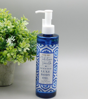 Pink Sky Scented Luxe Body Oil Tahitian Vanilla 8 oz New NOT
