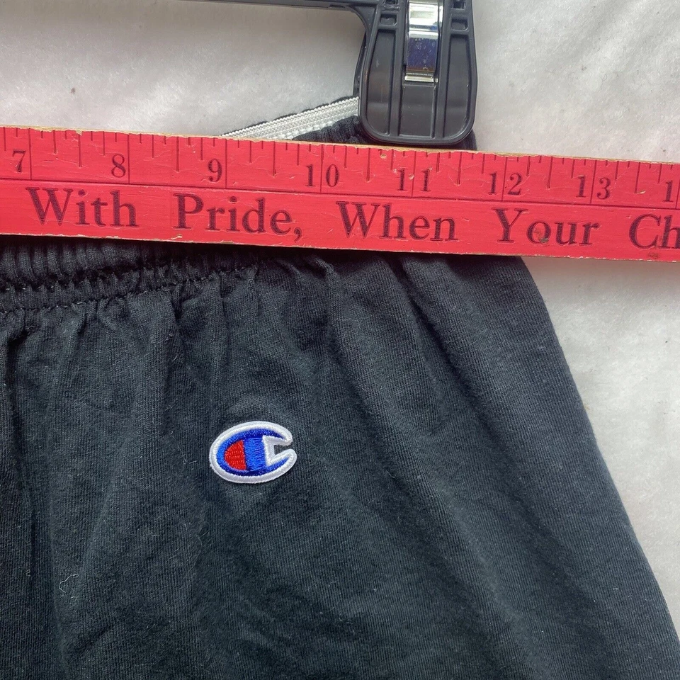 Pantalones Cortos Champion Niños Jóvenes Talla XL (22) Negro Algodón/Poliéster Cintura Elástica Foto 3 de 4