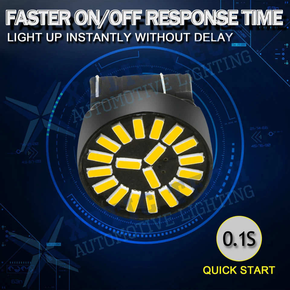 2x 7443 7444NA 7440 7505 Super Blanco 6000K Luz de circulación diurna DRL LED Bombillas Foto 2 de 4