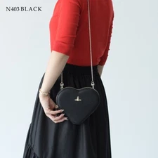 Vivienne Westwood Saffiano Heart Shaped Chain Sholder Bag Black w/Tag New JP!!!!