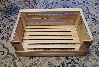 Handmade Wooden Crate With Open Front/ Pet Bed