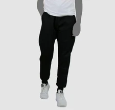 $49 Galaxy By Harvic Men's Black Ribbed Stretch Drawstring Waist Jogger Pants S