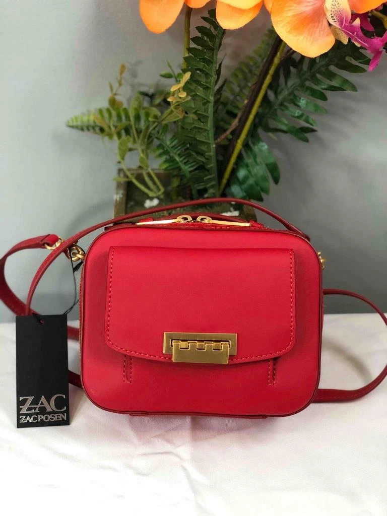 Zac Zac Posen Zip-Up Leather Crossbody Bag