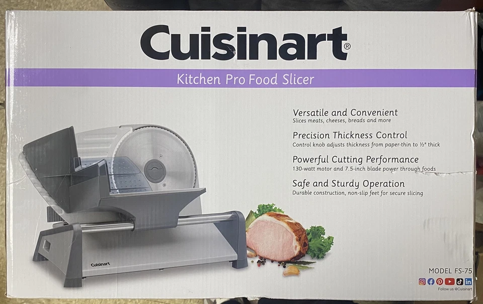 Cuisinart 厨房 专业食品切片机 - 不锈钢 - FS-75 全新 — 第 4/4 张图片